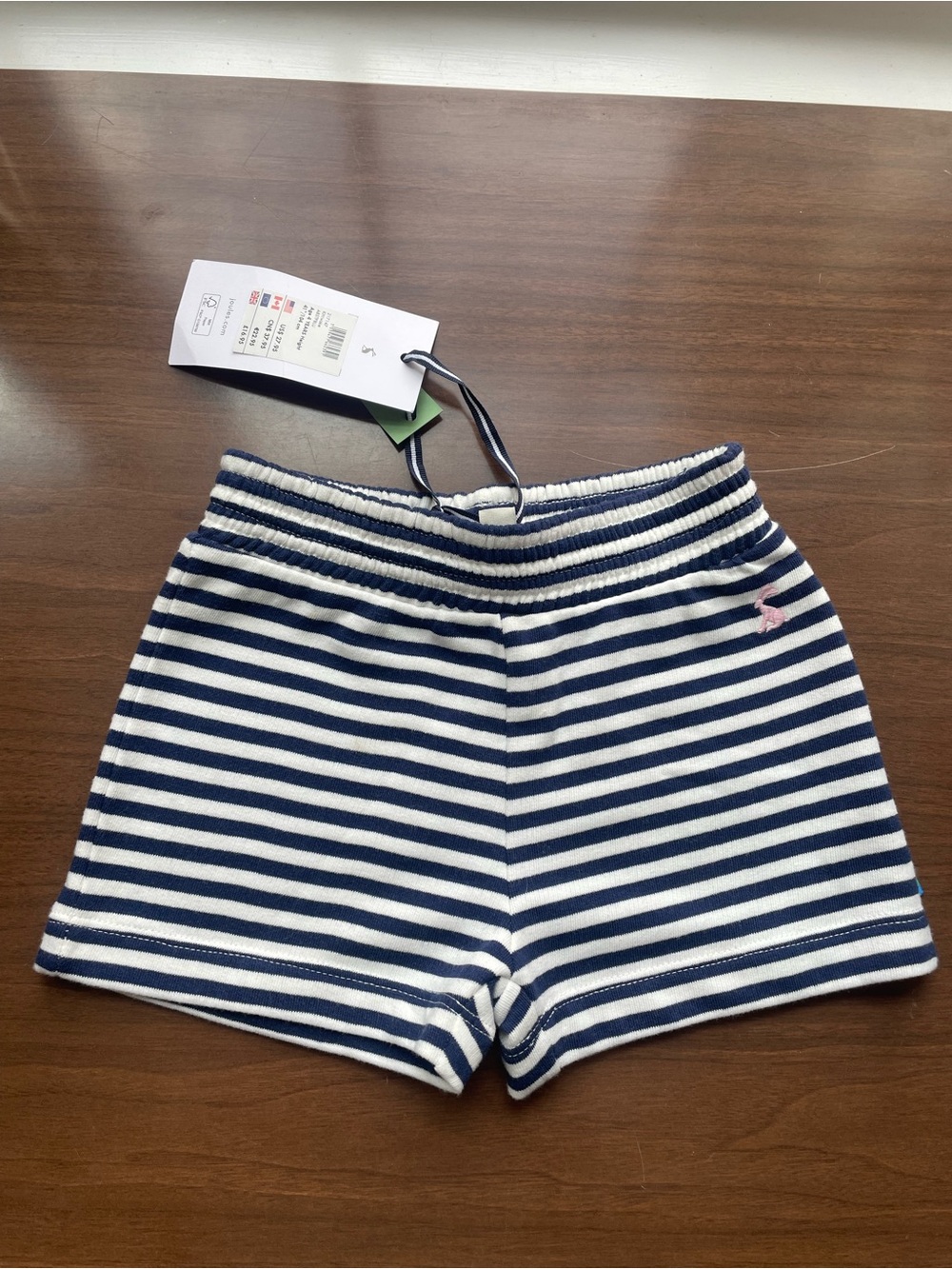 Joules Navy and White Striped Shorts